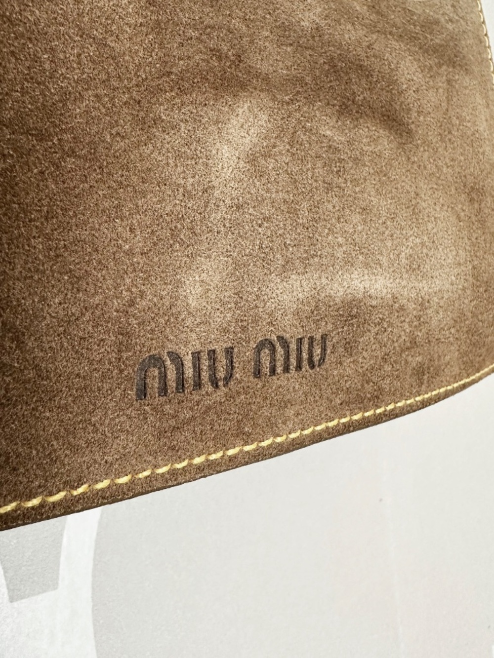 NWOT Vintage Miu Miu Brown Suede Buckle Shoulder Bag Y2K - Picture 6 of 14
